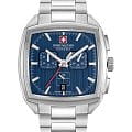 Swiss Military Hanowa Swiss Military Hanowa Starlight Chrono SMWGI0004302  SMWGI0004302 кварцевые мужские часы  синий циферблат, браслет нержавеющая сталь — вид спереди