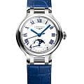 Longines Longines PrimaLuna L8.126.4.71.2  L81264712 механические женские часы серебристый циферблат, браслет кожаный — вид спереди