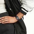 Casio Casio Vintage A100WEL-1AEF, vintage япония мужские часы на браслете кожаный боковой вид