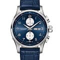 Hamilton Hamilton Jazzmaster Maestro Auto Chrono H32766643  H32766643 механические мужские часы синий циферблат, браслет кожаный — вид спереди