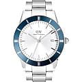 Daniel Wellington Daniel Wellington Iconic Paradigma Link Blue Bezel Silver DW00100818  DW00100818 кварцевые мужские часы белый циферблат, браслет нержавеющая сталь — вид спереди