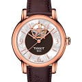 Tissot Tissot Lady Heart Powermatic 80 T050.207.37.117.04  T0502073711704 механические женские часы перламутровый циферблат, браслет кожаный — вид спереди