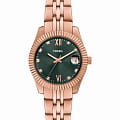 Fossil Fossil Scarlette ES5369  ES5369 кварцевые женские часы зеленый циферблат, браслет нержавеющая сталь с ip-покрытием — вид спереди