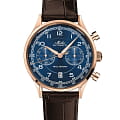 Mido Mido Multifort Patrimony Chronograph M040.427.36.042.00  M0404273604200 механические мужские часы  синий циферблат, браслет кожаный — вид спереди