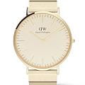 Daniel Wellington Daniel Wellington Piano Link Gold Unitone DW00100779  DW00100779 кварцевые мужские часы золотой циферблат, браслет нержавеющая сталь с pvd-покрытием — вид спереди