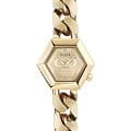 Philipp Plein Philipp Plein The Hexagon Groumette PWWBA0323  PWWBA0323 кварцевые женские часы золотой циферблат, браслет нержавеющая сталь с ip-покрытием — вид спереди