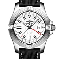 Breitling Breitling Avenger Automatic GMT 43 A32397101A1X1  A32397101A1X1 механические мужские часы белый циферблат, браслет кожа + текстиль — вид спереди