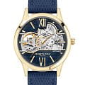 Kenneth Cole Kenneth Cole Classic KCWLE2125703  KCWLE2125703 механические женские часы синий циферблат, браслет кожа + текстиль — вид спереди