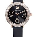 Swarovski Swarovski 5484058  5484058 кварцевые женские часы черный циферблат, браслет кожа + текстиль — вид спереди