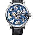 Maurice Lacroix Maurice Lacroix Masterpiece Skeleton MP7228-SS001-004-1  MP7228-SS001-004-1 механические мужские часы  синий циферблат, браслет кожаный — вид спереди