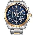 Citizen Citizen Chronograph AN8206-53L  AN8206-53L кварцевые мужские часы синий циферблат, браслет нержавеющая сталь с ip-покрытием — вид спереди