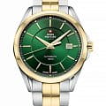 Swiss Military by Chrono Swiss Military by Chrono SMA34085.39  SMA34085.39 механические мужские часы зеленый циферблат, браслет нержавеющая сталь с pvd-покрытием — вид спереди