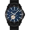 Jacques Lemans Jacques Lemans Derby 1-2201G  1-2201G механические мужские часы синий циферблат, браслет нержавеющая сталь с pvd-покрытием — вид спереди