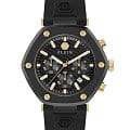 Philipp Plein Philipp Plein The Hexagon Chrono PWZBA0223  PWZBA0223 кварцевые мужские часы черный циферблат, браслет силикон — вид спереди