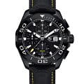 TAG Heuer TAG Heuer Aquaracer CAY218A.FC6361  CAY218A.FC6361 механические мужские часы черный циферблат, браслет тканевый — вид спереди