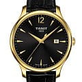 Tissot Tissot Tradition T063.610.36.057.00 Tradition T0636103605700 кварцевые женские часы черный циферблат, браслет кожаный — вид спереди