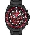 Wainer Wainer Sport WA.10300-D  WA.10300-D кварцевые мужские часы  красный циферблат, браслет нержавеющая сталь с pvd-покрытием — вид спереди