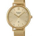 Casio Casio Sheen SHE-4539GM-9A  SHE-4539GM-9A кварцевые женские часы золотой циферблат, браслет сталь с ip покрытием — вид спереди