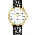 Longines Longines Lyre L4.860.2.11.2  L48602112 механические мужские часы белый циферблат, браслет кожаный — вид спереди