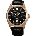 Orient Orient ET0R002B (FET0R002B)  FET0R002B механические мужские часы черный циферблат, браслет кожа + текстиль — вид спереди