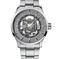 Mido Mido Multifort Skeleton Vertigo M038.436.11.031.00  M0384361103100 механические мужские часы серый циферблат, браслет нержавеющая сталь — вид спереди