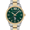 U.S. Polo Assn. U.S. Polo Assn Fundamental USPA2057-12  USPA2057-12 кварцевые женские часы  зеленый циферблат, браслет нержавеющая сталь с ip-покрытием — вид спереди