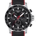 Tissot Tissot SuperSport Chrono Vuelta Special Edition T125.617.17.051.01 SuperSport Chrono T1256171705101 кварцевые мужские часы черный циферблат, браслет кожаный — вид спереди