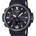 Casio Casio Pro Trek PRW-60Y-1A PRW PRW-60Y-1AER кварцевые мужские часы черный циферблат, браслет пластик — вид спереди
