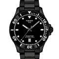 Tissot Tissot Seastar 1000 Quartz 40mm T120.410.33.051.00 Seastar 1000 T1204103305100 кварцевые мужские часы черный циферблат, браслет сталь c pvd покрытием — вид спереди