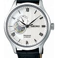 Seiko Seiko SSA379J1  SSA379J1 механические мужские часы белый циферблат, браслет кожаный — вид спереди