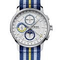 Mido Mido Baroncelli Chronograph Moonphase M027.625.17.031.00  M0276251703100 механические мужские часы белый циферблат, браслет тканевый — вид спереди