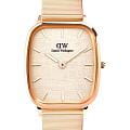 Daniel Wellington Daniel Wellington Marlon Wire Linen Rose Gold DW00100815  DW00100815 кварцевые женские часы золотой циферблат, браслет нержавеющая сталь с pvd-покрытием — вид спереди