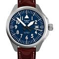 Aviator Aviator Airacobra V.3.39.0.334.4  V.3.39.0.334.4 механические мужские часы  синий циферблат, браслет кожаный — вид спереди