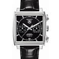 TAG Heuer TAG Heuer Monaco CAW2110.FC6177  CAW2110.FC6177 механические мужские часы черный циферблат, браслет кожаный — вид спереди