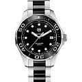 TAG Heuer TAG Heuer Aquaracer WAY131C.BA0913  WAY131C.BA0913 кварцевые женские часы черный циферблат, браслет сталь c pvd покрытием — вид спереди