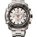 Orient Orient TD10002W (FTD10002W)  FTD10002W кварцевые мужские часы  белый циферблат, браслет 18-каратное желтое золото — вид спереди