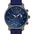 U.S. Polo Assn. U.S. Polo Assn. Crossing USPA1008-05  USPA1008-05 кварцевые мужские часы  синий циферблат, браслет силикон — вид спереди