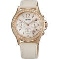 Orient Orient TW00002W (FTW00002W)  FTW00002W  женские часы белый циферблат, браслет кожа + текстиль — вид спереди