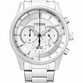 Citizen Citizen Chronograph AN8190-51A  AN8190-51A кварцевые мужские часы белый циферблат, браслет нержавеющая сталь — вид спереди