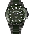 Jacques Lemans Jacques Lemans Hybromatic 1-2222F  1-2222F автокварц (кинетик) мужские часы зеленый циферблат, браслет сталь + pvd + керамика — вид спереди