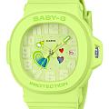 Casio Casio Baby-G BGA-10-3A  BGA-10-3A кварцевые женские часы зеленый циферблат, браслет пластик — вид спереди