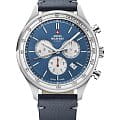 Swiss Military by Chrono Swiss Military by Chrono Classic SM34081.08  SM34081.08 кварцевые мужские часы синий циферблат, браслет кожаный — вид спереди