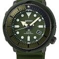 Seiko Seiko Prospex SNE535P1 - коллекция Solar SNE535P1 кварцевые мужские часы зеленый циферблат, браслет силикон — вид спереди