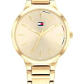 Tommy Hilfiger Tommy Hilfiger Classic 1782402  1782402 кварцевые женские часы золотой циферблат, браслет нержавеющая сталь — вид спереди