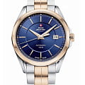 Swiss Military by Chrono Swiss Military by Chrono SMA34085.10  SMA34085.10 механические мужские часы  синий циферблат, браслет нержавеющая сталь с pvd-покрытием — вид спереди