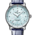 Breitling Breitling Navitimer Automatic 32 A77320171C1P1  A77320171C1P1 механические мужские часы голубой циферблат, браслет кожаный — вид спереди
