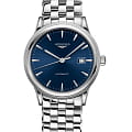Longines Longines Flagship L4.984.4.92.6  L49844926 механические мужские часы синий циферблат, браслет нержавеющая сталь — вид спереди