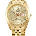 Orient Orient SAB0D004G  SAB0D004G механические мужские часы золотой циферблат, браслет нержавеющая сталь — вид спереди