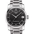 Tissot Tissot T-Classic Titanium T087.207.44.057.00 Tradition T0872074405700 механические женские часы черный циферблат, браслет титановый — вид спереди