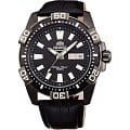 Orient Orient EM7R004B (FEM7R004B)  FEM7R004B механические мужские часы черный циферблат, браслет кожа + текстиль — вид спереди